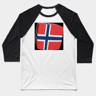 Norwegian Flag cubed. Baseball T-Shirt